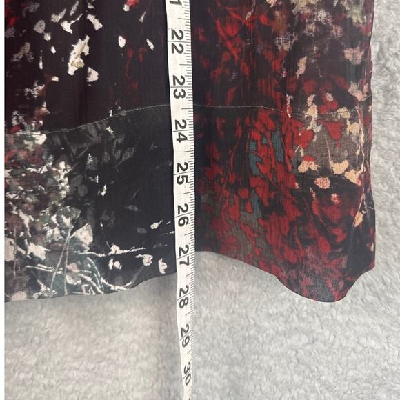 Peruvian Connection Silk Abstract Floral Tunic Blouse SZ 10 Boho Indie Designer - Picture 5 of 8